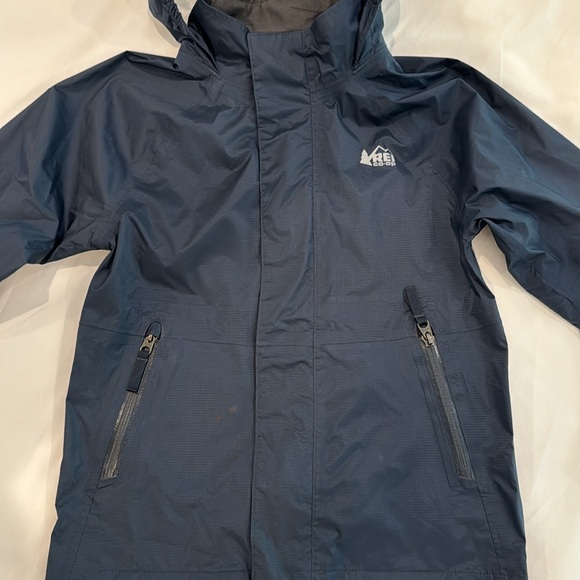 REI co-op kids size small navy blue windbreaker rainier rain jacket - Picture 4 of 11